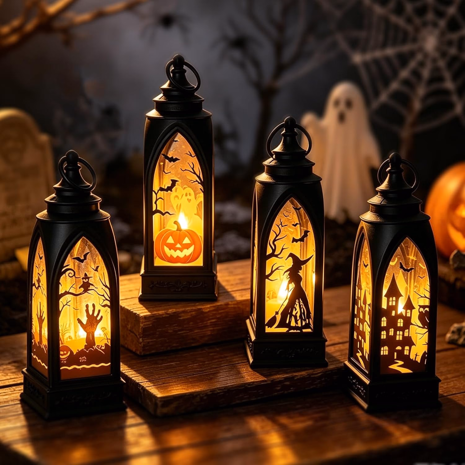 Lanternes LED, lot de 4